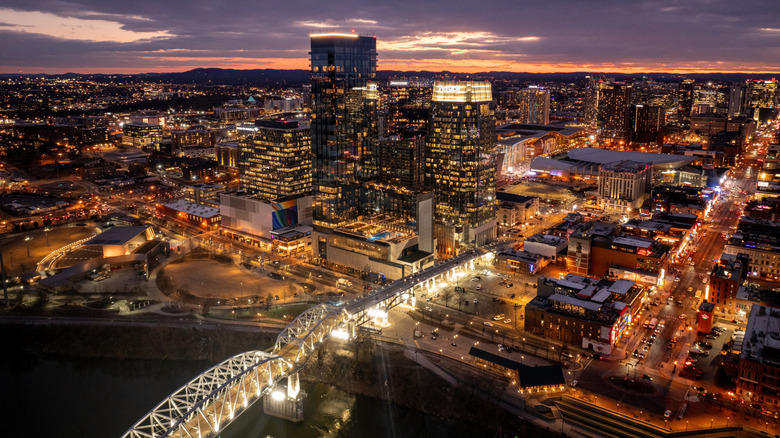 Nashville cityscape at night