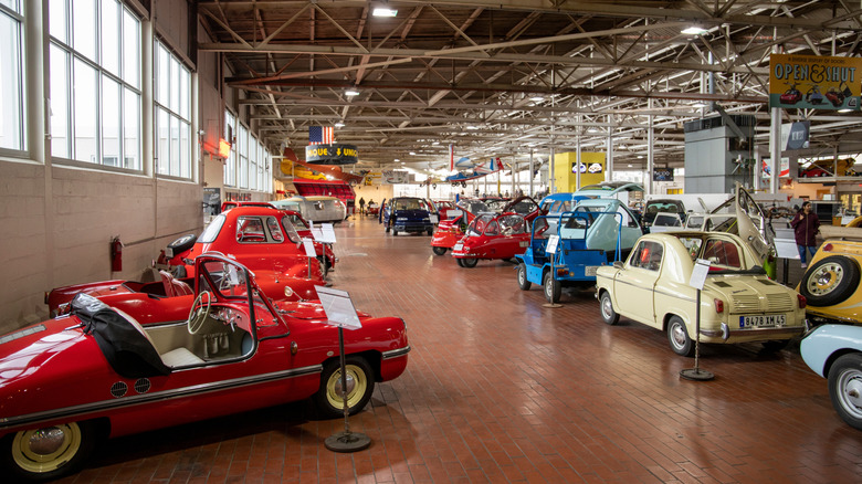 Cars inside Lane Motor Museum