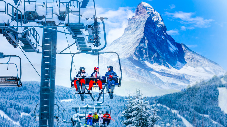ski lift and the Matterhorn 