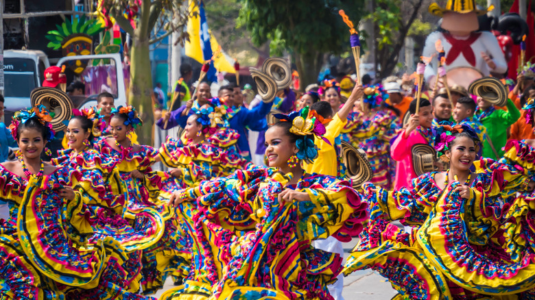 Colombian carnival dancers