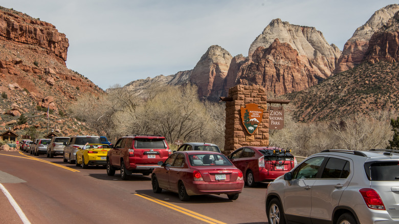 traffic at national park entrance