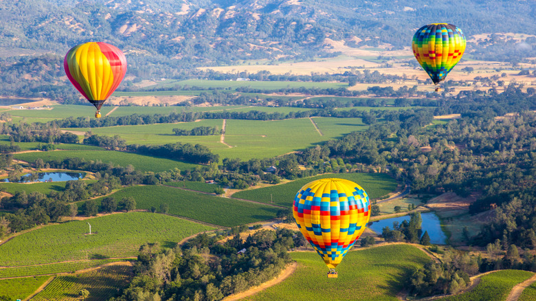 three balloons over Napa Valley