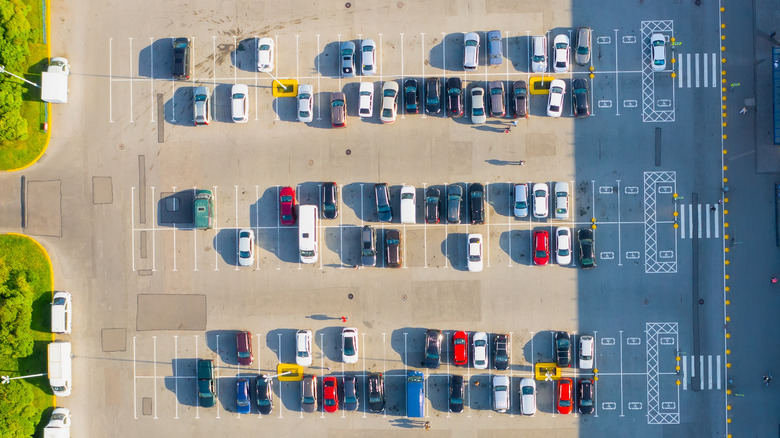 cars in airport parking lot