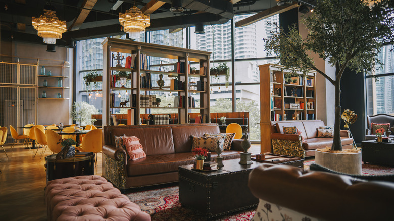 Lobby in a luxury hotel