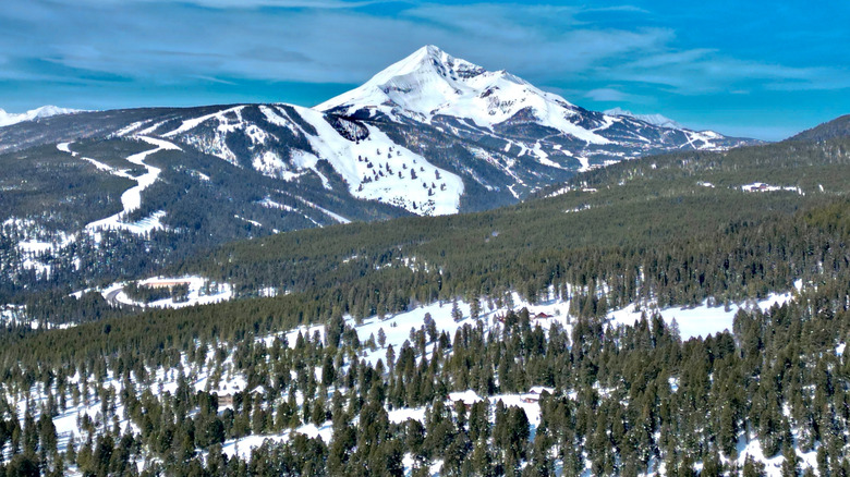 Snowy peaks in Big Sky, Montana