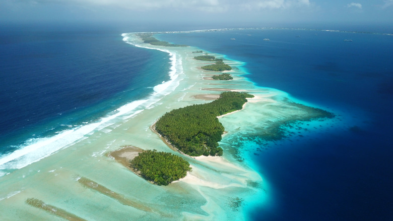 An aerial view of the Majuro Atoll.