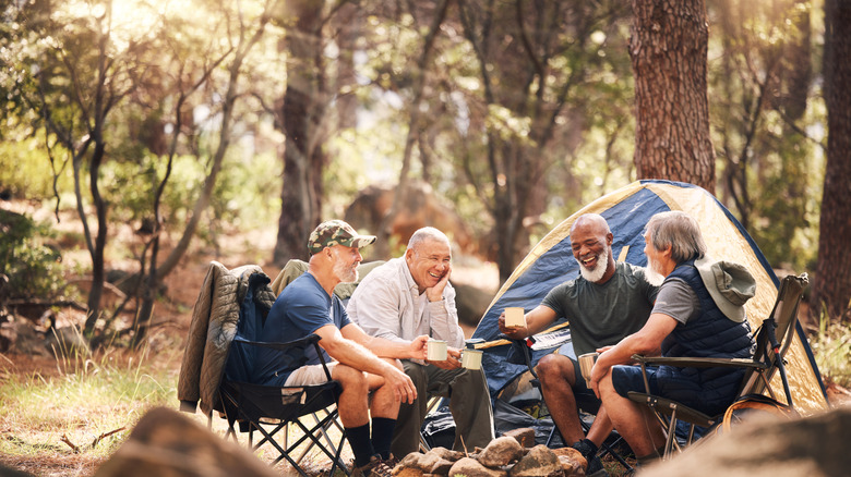elder adults camping