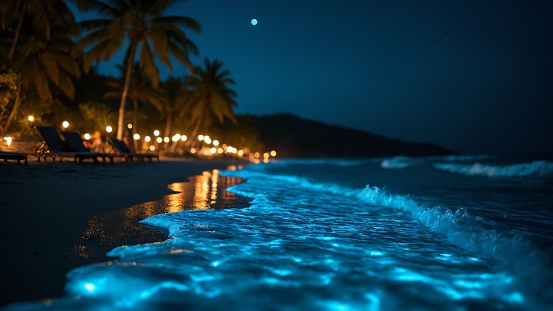 Bioluminescence in the water