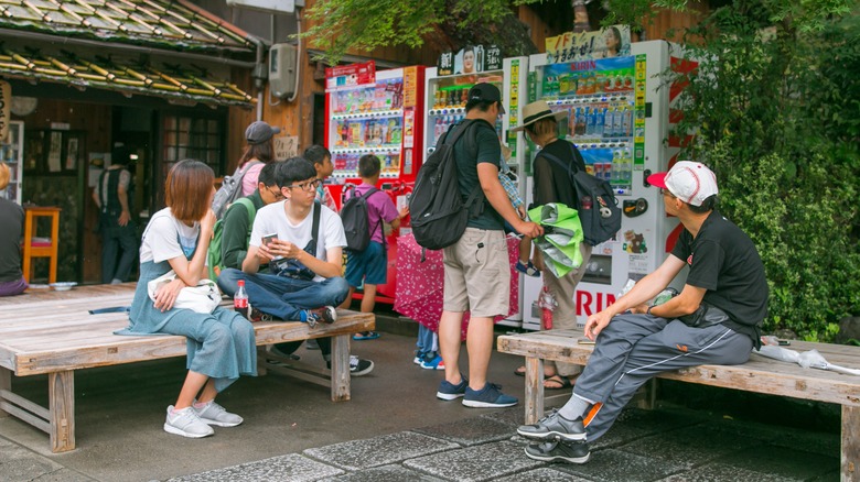 Kyoto tourists vending machines