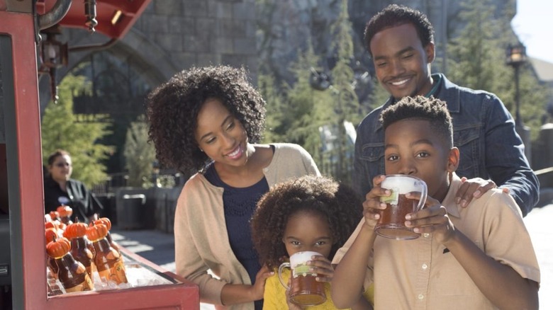 Kids drinking Butterbeer