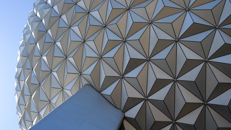 a close up of the EPCOT ball