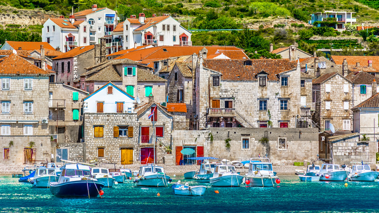 Boats in small village of Greece