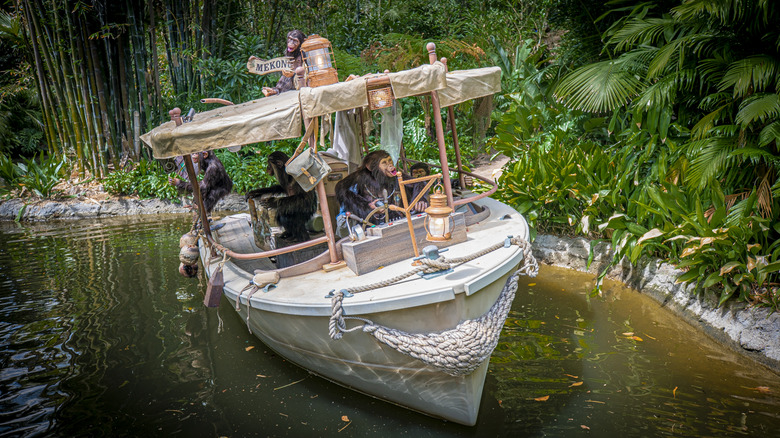 Animatronic monkeys on Disney's Jungle Cruise ride.