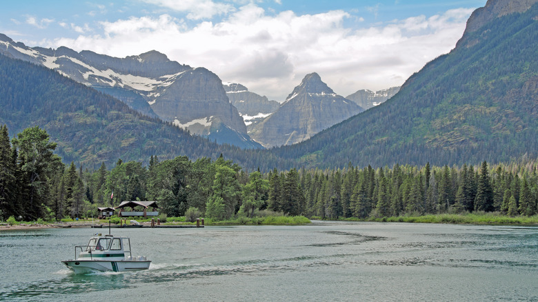 park ranger boat on the water