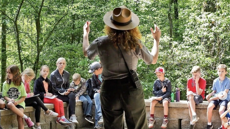 national park ranger presenting to group