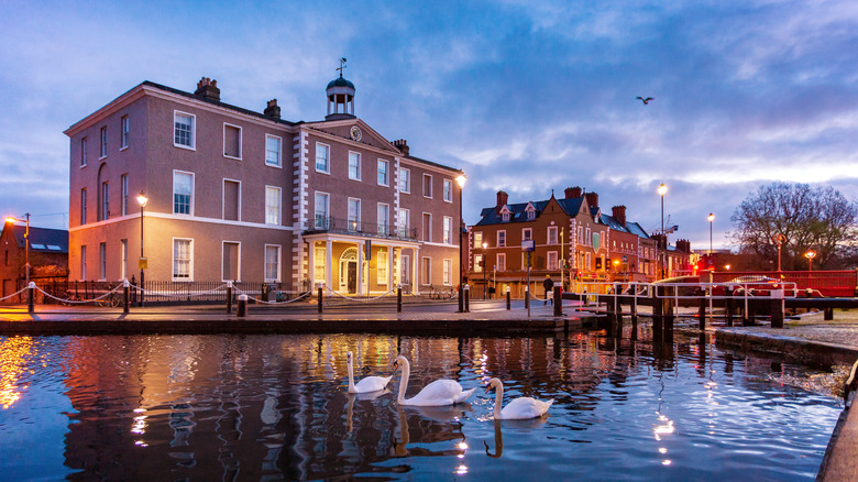 View of Portobello canal with swans