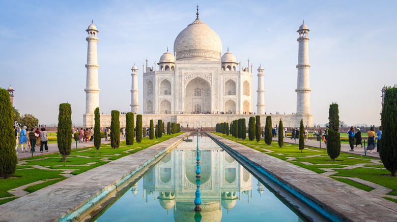 Taj Mahal reflected in pool