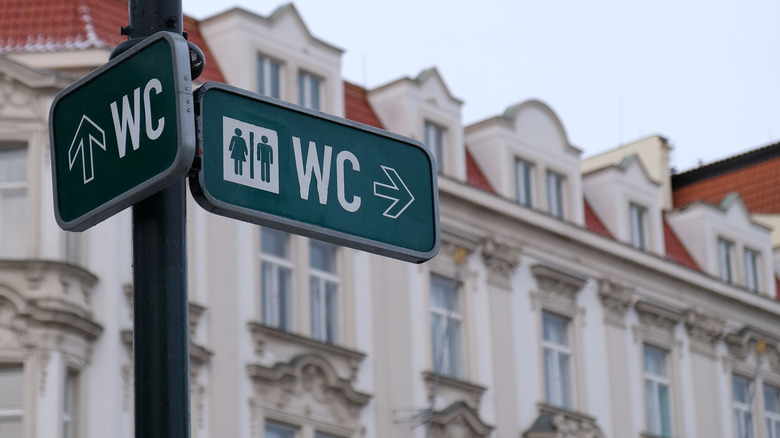 WC toilet sign in Europe