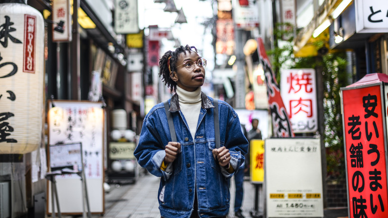 Woman exploring Japan