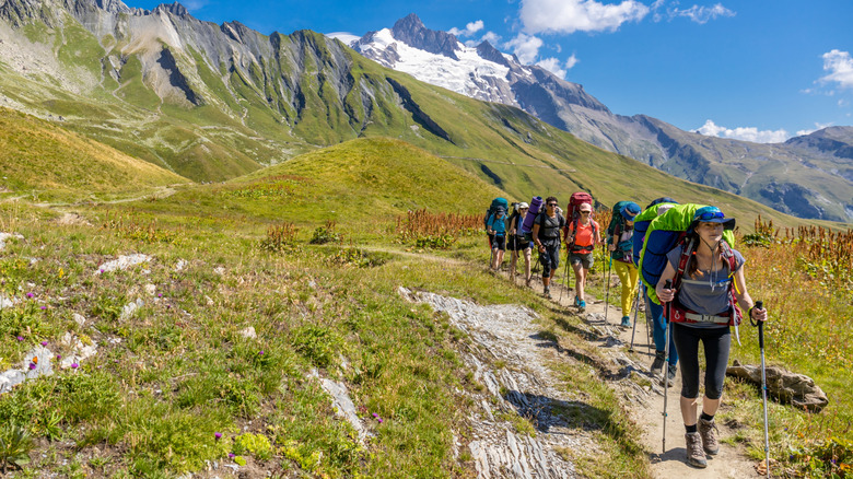 Hikers on the Tour du Mont Blanc
