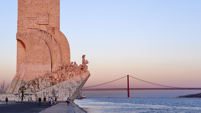 Monument to the Discoveries with the 25th April Bridge behind