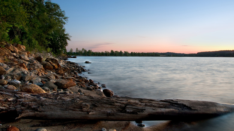 Rocky beach on Lake Hartwell in Clemson, South Carolina