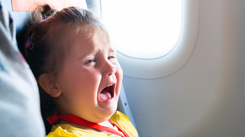 baby crying on plane