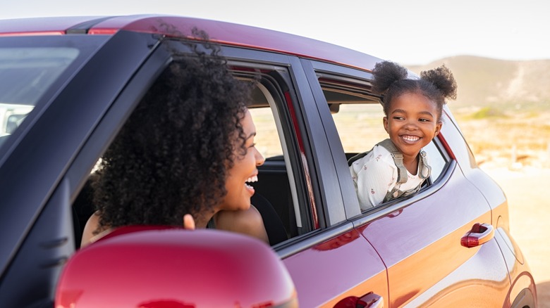 A family on a road trip 