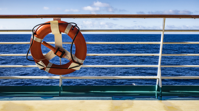 Life saving ring on a cruise ship