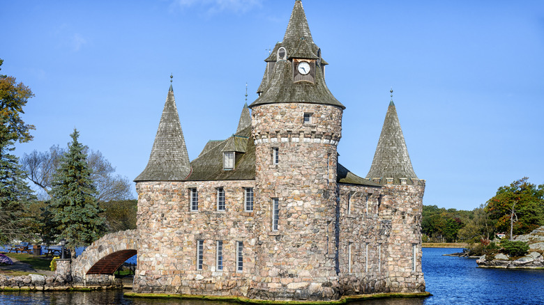 The Boldt Castle in a lake