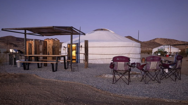A tent at 28 Palms Ranch