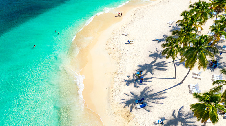 Aerial view of beach in Dominican Republic