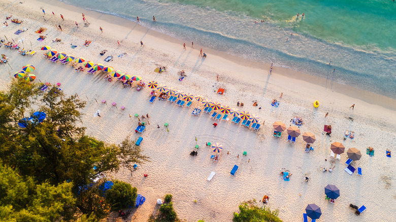 Aerial shot of beach
