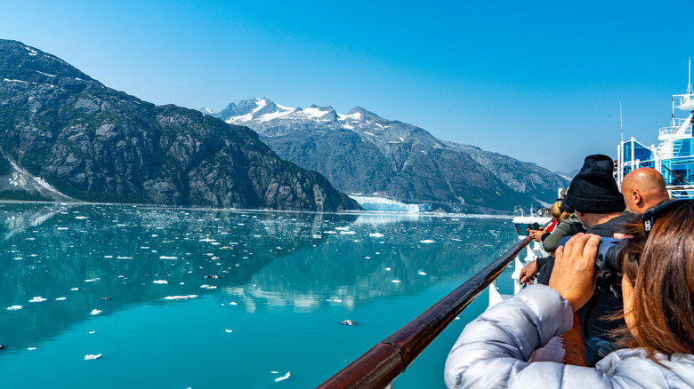 people on a cruise ship in Alaska