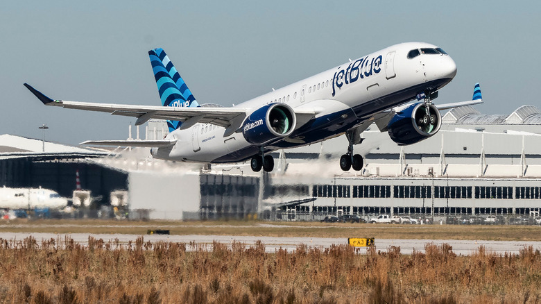 JetBlue flight taking off