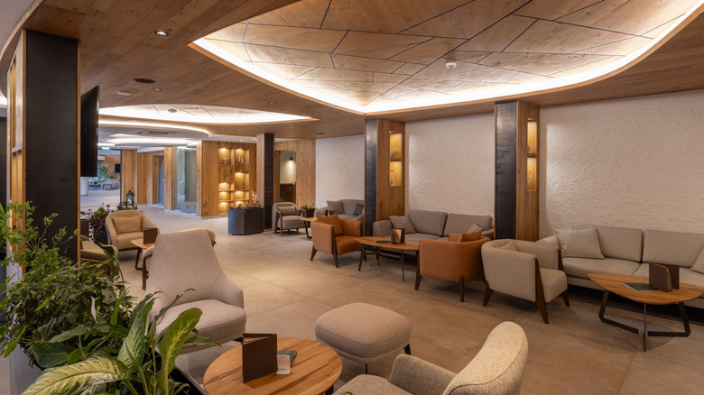 Interior of a luxurious hotel lobby