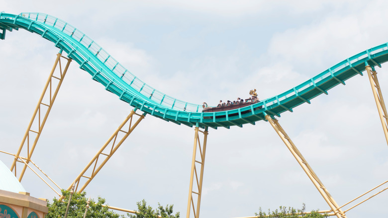 The Atlantis roller coaster at SeaWorld San Antonio, TX
