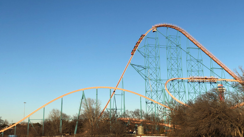 Roller coaster at Six Flags Over Texas