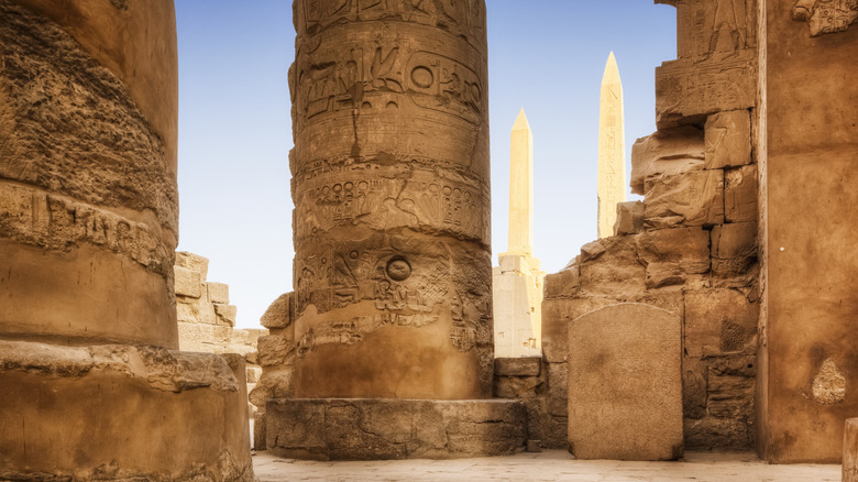 Luxor Temple columns obelisks