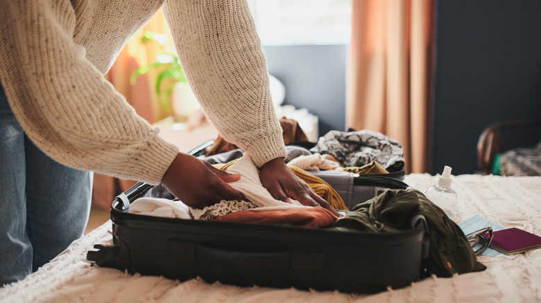 woman packing