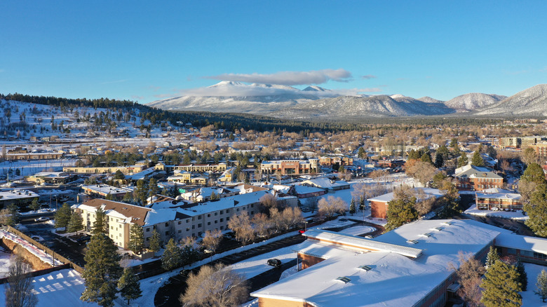 Snowflake, Arizona, from above and during the winter