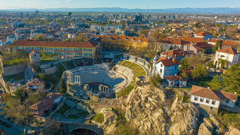 Ancient Plovdiv and modern city