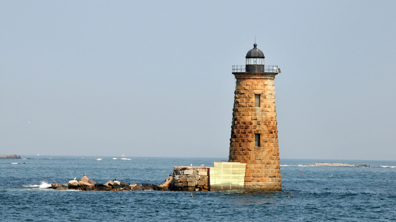 Whaleback lighthouse stands off Kittery Point