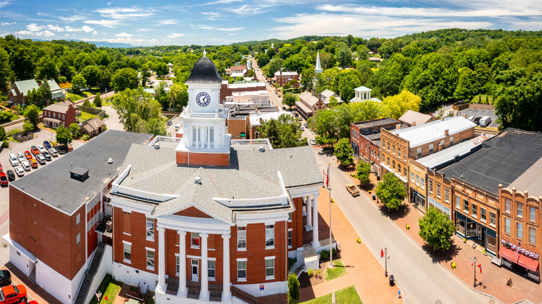Aerial of historic Jonesborough