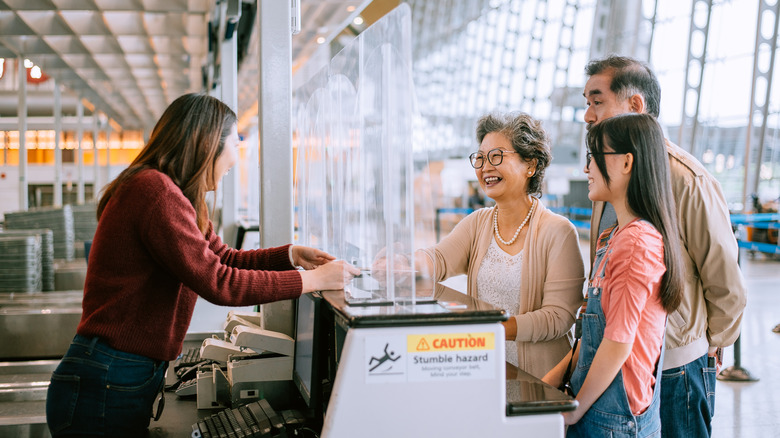 Airport check-in counter