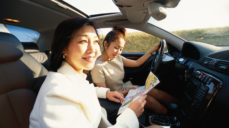 Two women on a road trip