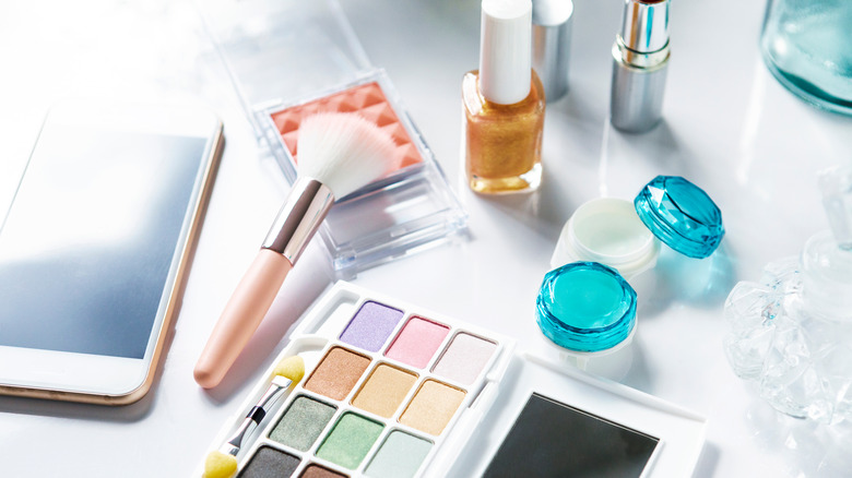 Makeup and contact lens case