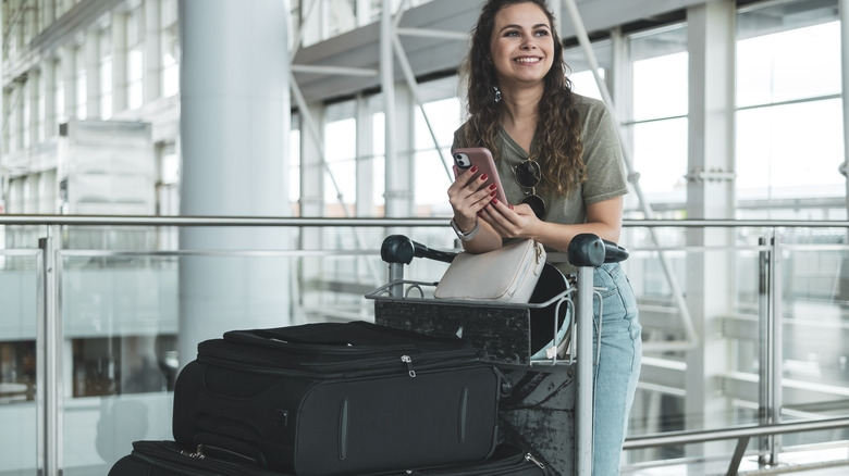 woman in an airport