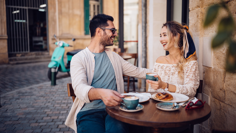 couple at Italian cafe