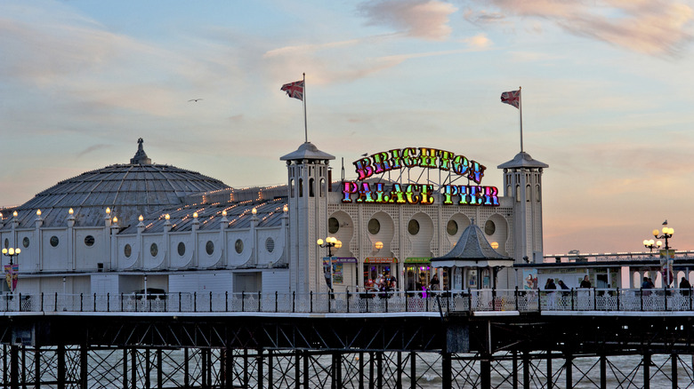 Brighton's Palace Pier at sunset